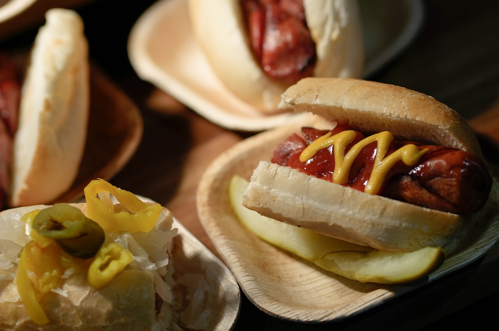 (Francisco Kjolseth | The Salt Lake Tribune) Vivint Arena showcases signature All-Star merchandise and food they will be selling during the NBA All-Star weekend on Thursday, Feb. 9, 2023 — including hot dogs by J.Dawgs.