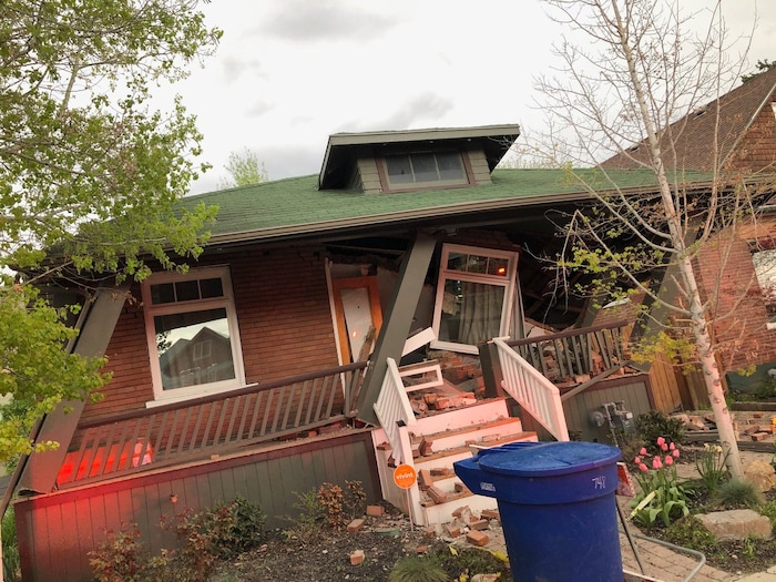 (Photo courtesy Salt Lake City Fire Department) This home at 738 E. Roosevelt Ave. collapsed on Wednesday. It was undergoing renovations.