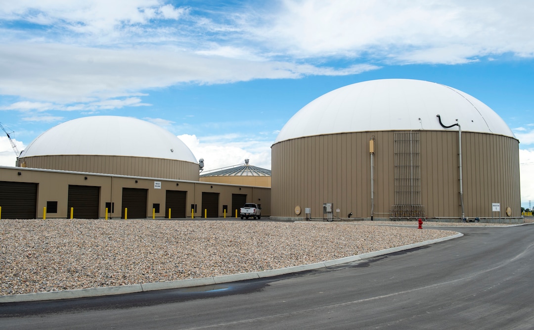 (Rick Egan  |  The Salt Lake Tribune)   Digesters at Wasatch Resource Recovery in North Salt Lake.  Friday, May 24, 2019.