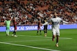 Vancouver Whitecaps forward Brian White (24) celebrates after scoring the first goal of an MLS soccer match against the Real Salt Lake, Saturday, Sept. 19, 2026, in Sandy, Utah. At left, RSL goalkeeper Rafael Cabral unsuccessfully calls for an offside ruling.(AP Photo/Tyler Tate)