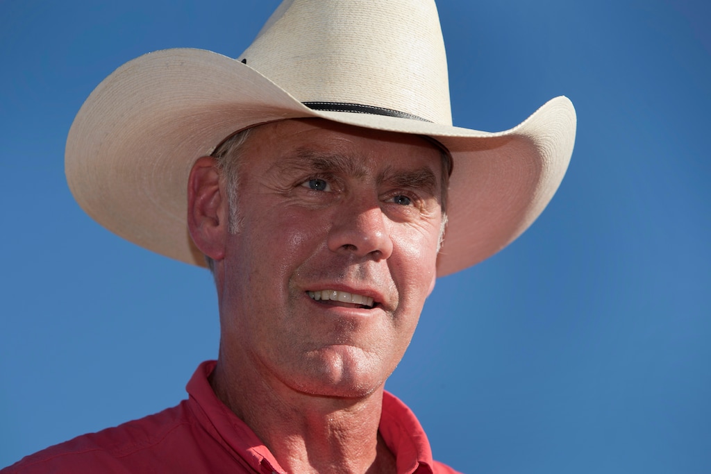 FILE - In this July 30, 2017 file photo, U.S. Interior Secretary Ryan Zinke speaks during a news conference near Gold Butte National Monument in Bunkerville, Nev.  Zinke appears to be carving out an exception for his home state from the Trump administration’s agenda to open more public lands to natural resources development. Zinke wants to curb mining in Montana outside Yellowstone National Park. He’s also recommending Trump create a new national monument on 130,000-acres of forest land in northwest Montana while shrinking monuments in several other states. (Steve Marcus/Las Vegas Sun via AP, File)  /Las Vegas Sun via AP)