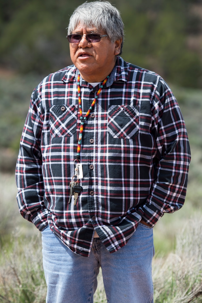 (Rick Egan  |  Tribune File Photo)  Patrick Charles, who works as a jobs placement and training specialist for members of the Paiute Indian Tribe of Utah, walks on Paiute Tribal land near I-15 south of Cedar City, Wednesday, May 6, 2015.