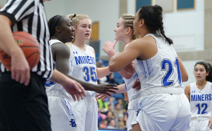 (Leah Hogsten  |  The Salt Lake Tribune)  Bingham defeated Copper Hills 48-40 in their semifinal game of the 6A High School Girls' Basketball Tournament at SLCC in Taylorsville, Friday, Feb. 23, 2018. 