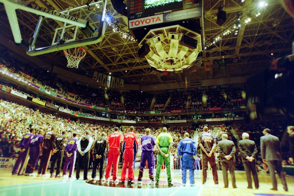 (Steve Griffin  | Tribune File Photo)  The 1993 All Star Game at the Delta Center in Salt Lake City, Sunday, Feb. 21, 1993.