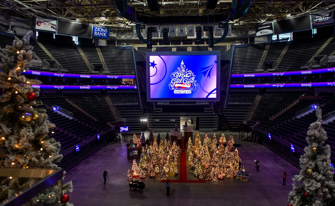 (Rick Egan | The Salt Lake Tribune) Some 150 trees are on display on the floor of Vivint Smart Home Arena, as part of Festival of Trees, the Utah holiday fund-raiser for Primary Children's Hospital. This year's event, previewed to the media on Monday, Nov. 23, 2020, will only be seen by the public online.