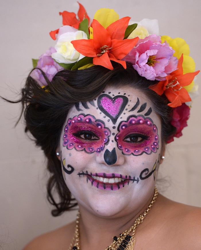 (Leah Hogsten | The Salt Lake Tribune) Costume contestant at the Day of the Dead festival Saturday, October 21, 2017 at the Capitol.