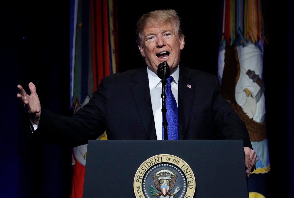 President Donald Trump speaks about American missile defense doctrine, Thursday, Jan 17, 2019, at the Pentagon. (AP Photo/ Evan Vucci)