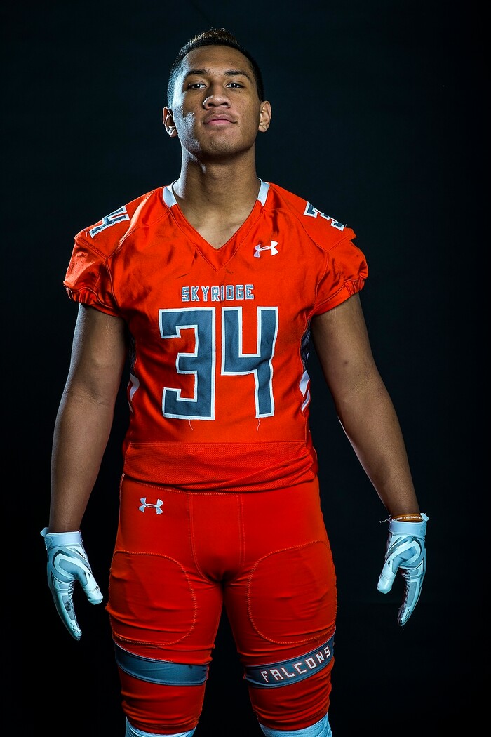 (Chris Detrick | The Salt Lake Tribune) Skyridge's Blayden Togiai poses for a portrait Friday, December 15, 2017.