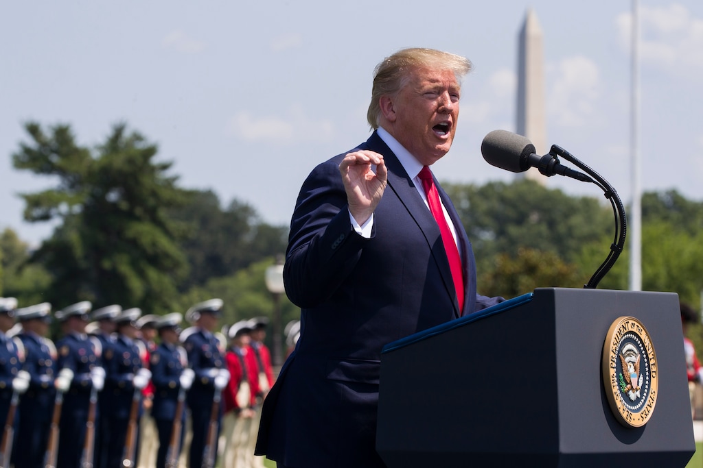 (Alex Brandon | AP file photo) President Donald Trump speaks during a ceremony for new Secretary of Defense Mark Esper at the Pentagon on July 25, 2019. If there was one day that crystallized all the forces that led to the impeachment investigation of President Donald Trump, it was July 25. That was the day of his phone call with Ukraine’s new leader, pressing him for a political favor.