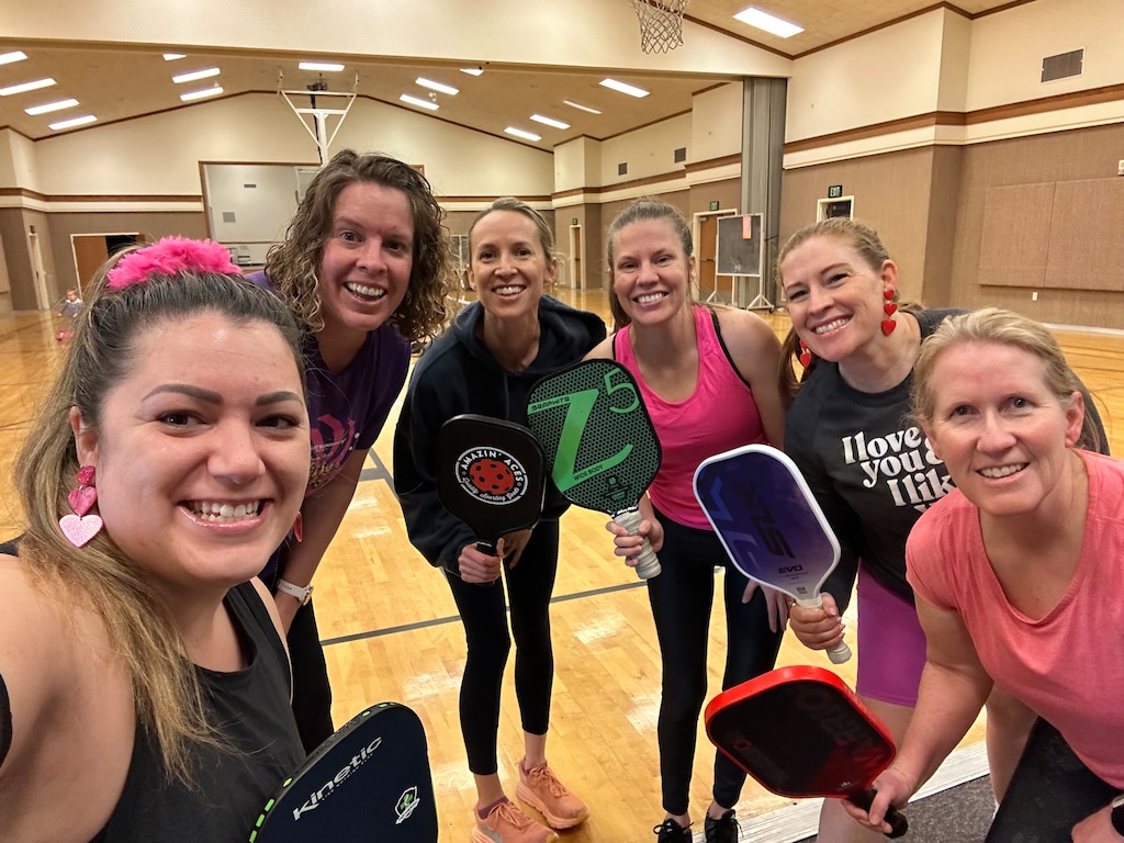 (Courtesy) The meetinghouse pickleball gang: Ashley DeHart, left, Becca Preator, Rebbie Brassfield, Amanda Beardneau, Beth McLean, Julie Davidson.