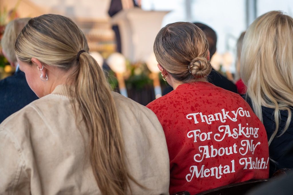 (Chris Samuels | The Salt Lake Tribune) Attendees during a groundbreaking ceremony for the Utah Mental Health Translational Research Building, part of the Huntsman Mental Health Institute at the University of Utah in Salt Lake City, Monday, Oct. 2, 2023.