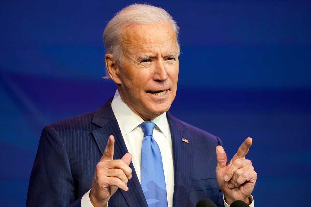 (Susan Walsh | AP photo) President-elect Joe Biden speaks during an event at The Queen theater in Wilmington, Del., Friday, Dec. 11, 2020. A group of Latter-day Saints supporting Biden says he should appoint more members of the Utah-based church to his admininstration.