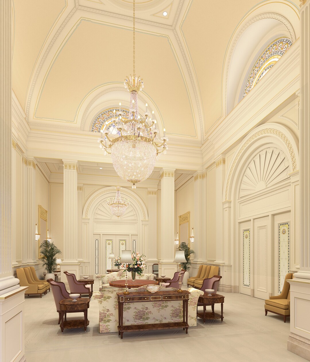 (Image courtesy of The Church of Jesus Christ of Latter-day Saints)  An artist's rendering of the celestial room in The Church of Jesus Christ of Latter-day Saints' to-be-constructed Tooele Valley Utah Temple.