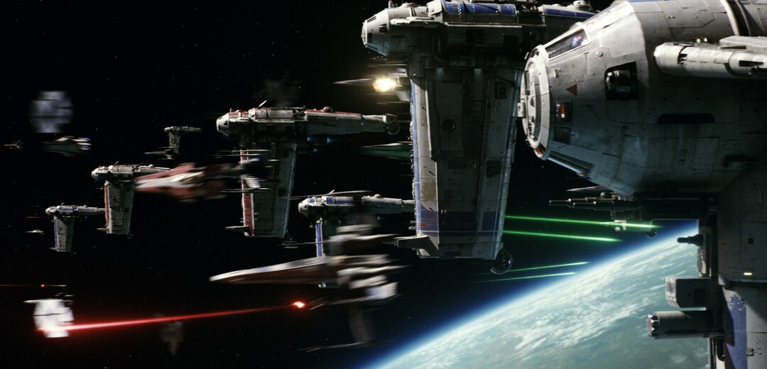 This image released by Lucasfilm shows a scene from the upcoming "Star Wars: The Last Jedi," expected in theaters in December.  (Industrial Light & Magic/Lucasfilm via AP)