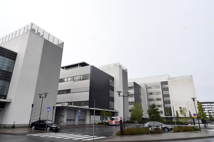 A general view of Turku University Hospital where the injured were taken after an attack at Turku Market Square on Friday, in Turku, Finland, Saturday, Aug. 19, 2017.  A suspect detained for allegedly stabbing two people to death in a wild knife attack in the western Finnish city of Turku is being investigated for murder with possible terrorist intent, police said Saturday. The dead from the apparent indiscriminate attack a day earlier are Finnish citizens, while the eight wounded include one Italian national and two Swedes, the National Bureau of Investigation, or NBI, said in a statement.  (Vesa Moilanen/Lehtikuva via AP)