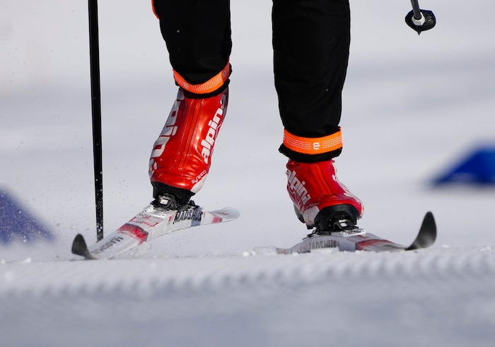 (Francisco Kjolseth | The Salt Lake Tribune) Skiers compete in the men’s and women’s classic during the NCAA Skiing Championships held at the Soldier Hollow Nordic Center on Thursday, March 10, 2022 in Midway, Utah. 