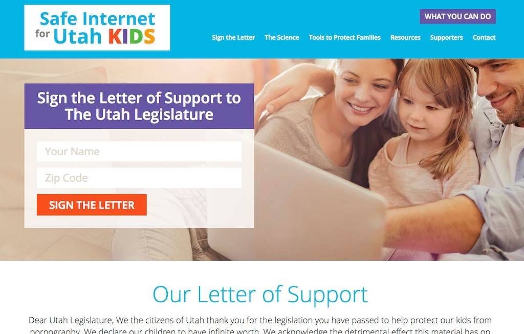 (www.safeinternetforkids.com) Home page for Safe Internet for Utah Kids.  Officials on Thursday announced a new, privately funded media campaign in Utah targeting pornography in the name of protecting kids, including billboards, radio spots and the new website, at www.safeinternetforkids.com.