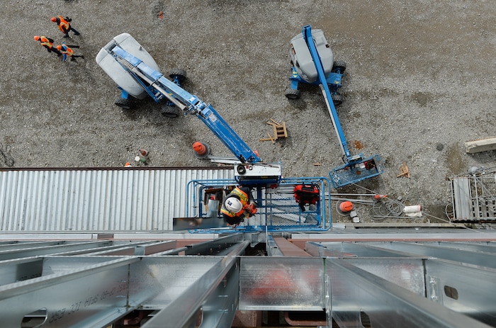 (Francisco Kjolseth  |  The Salt Lake Tribune)  The Salt Lake City Department of Airports gives a tour of the progress being made to replace the three aging terminals with a single central terminal building. Over time, the existing terminal, parking garage and concourses will be completely demolished and replaced with an estimated completion date of 2025.