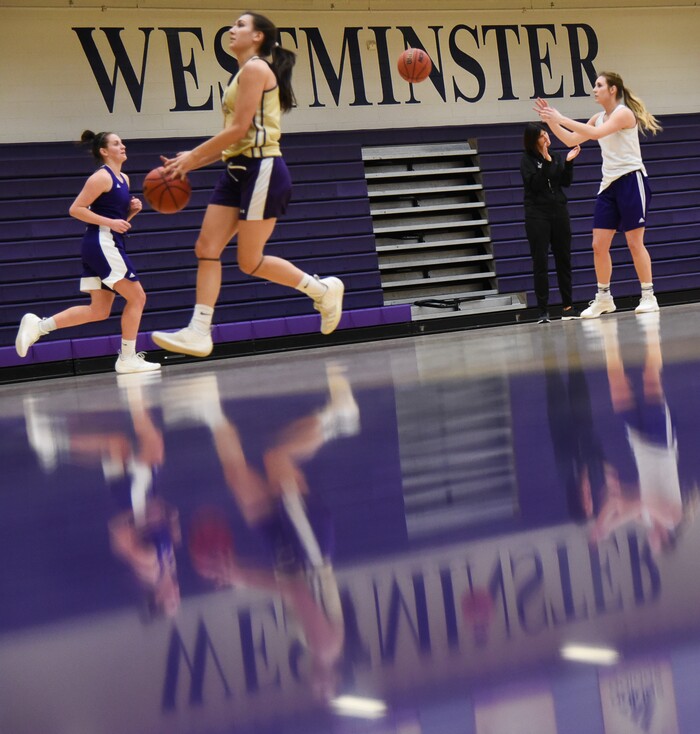 (Francisco Kjolseth  |  The Salt Lake Tribune)  The Westminster College women's basketball team practices in the Behnken Field House on Tuesday, Jan. 29, 2019.