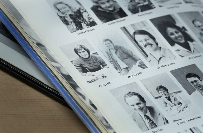 (Scott Sommerdorf   |  Tribune File Photo)  University of Utah athletic director Chris Hill's photo of him as a young man is found in a yearbook at Granger High School, Thursday, February 9, 2017. 