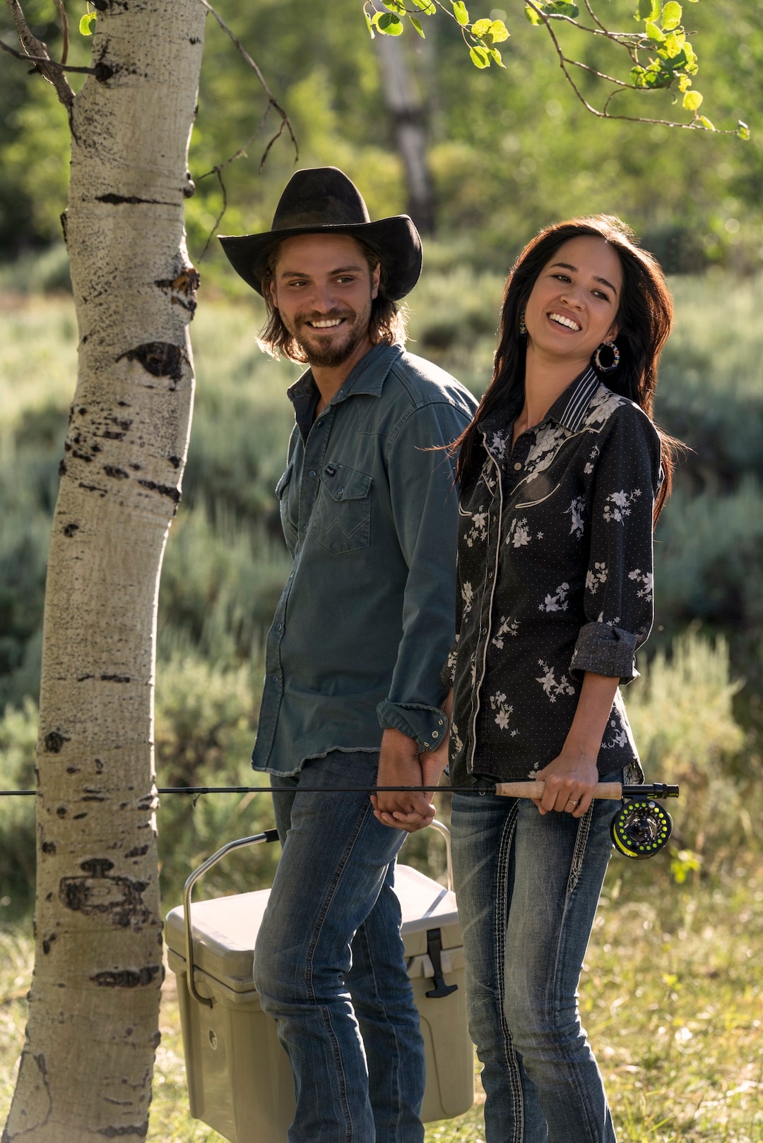 (Photo courtesy of the Paramount Network) Luke Grimes as Kayce Dutton and Kelsey Asbille as Monica Dutton in “Yellowstone.”