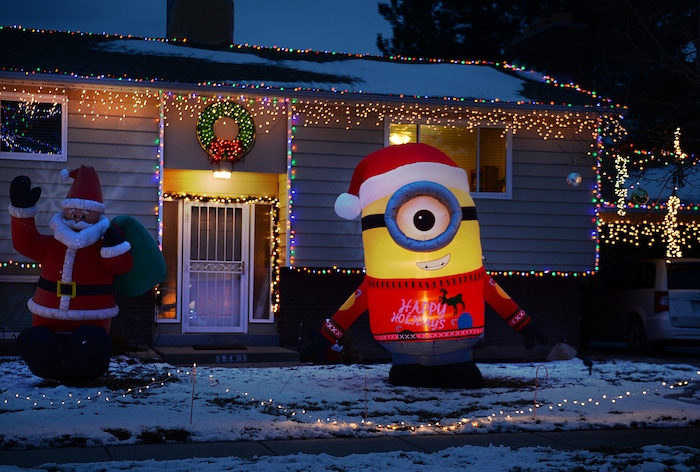 (Scott Sommerdorf | The Salt Lake Tribune)
A view of some of the houses on Royalwood Drive in Taylorsville, Friday, December 22, 2017. "Christmas Street" is a Taylorsville neighborhood where residents up and down the street decorate their homes every year with Christmas lights. The United States uses more electricity for Christmas lights than some countries use all year.