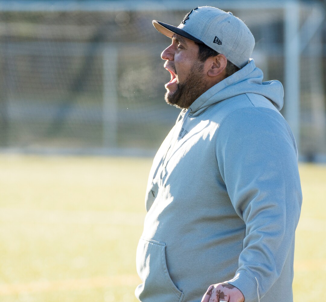 (Rick Egan | The Salt Lake Tribune) Box Elder lacrosse coach Juan Gaytan coaches the Bees during a tournament in Logan on Saturday, Nov. 3, 2018.