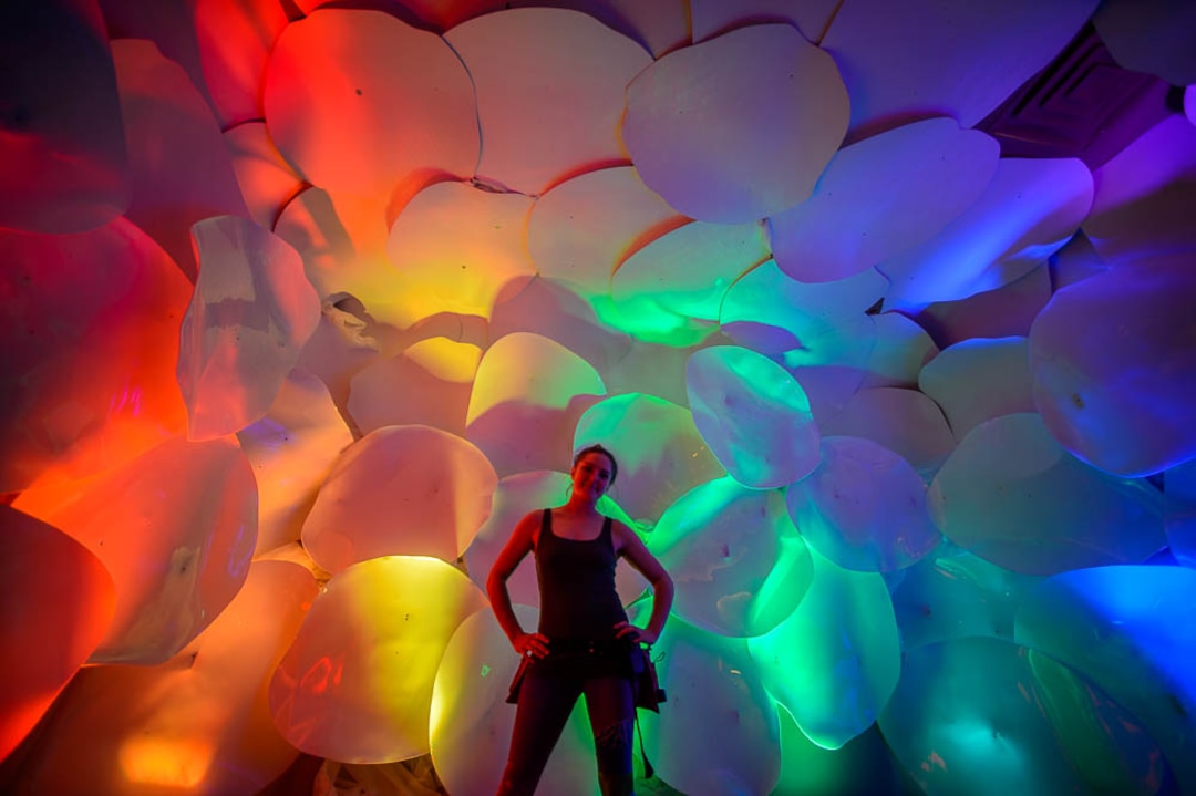 (Trent Nelson | The Salt Lake Tribune)  Rio Wimmer in the cloud room at dreamscapes in Salt Lake City on Tuesday March 12, 2019. Dreamscapes is a project of the Utah Arts Alliance. It runs for one month from March 15 through April 15.