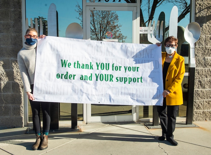(Rick Egan | The Salt Lake Tribune)   Abby Radtke and Maxine Turner, founder of Cuisine Unlimited, on Wednesday, Nov. 25, 2020.
