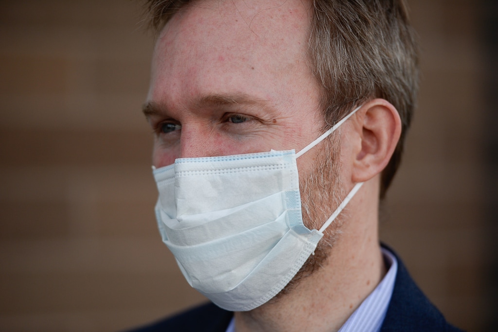 (Francisco Kjolseth  |  Tribune file photo) Congressman Ben McAdams, D-Utah, visits the Salt Lake County Public Health Center on Tuesday, April 28, 2020, to thank employees who are producing vital contact tracing data about the source of the county's COVID-19 infections and how it may have spread among county residents.