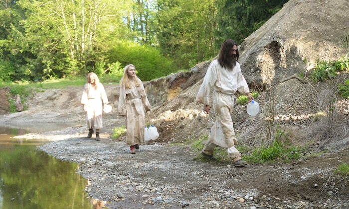 (Photo courtesy of Sergei Bachlakov/Lifetime) Deirdre Lovejoy as Wanda Barzee, Alana Boden as Elizabeth Smart and Skeet Ulrich as Brian David Mitchell in “I Am Elizabeth Smart.”