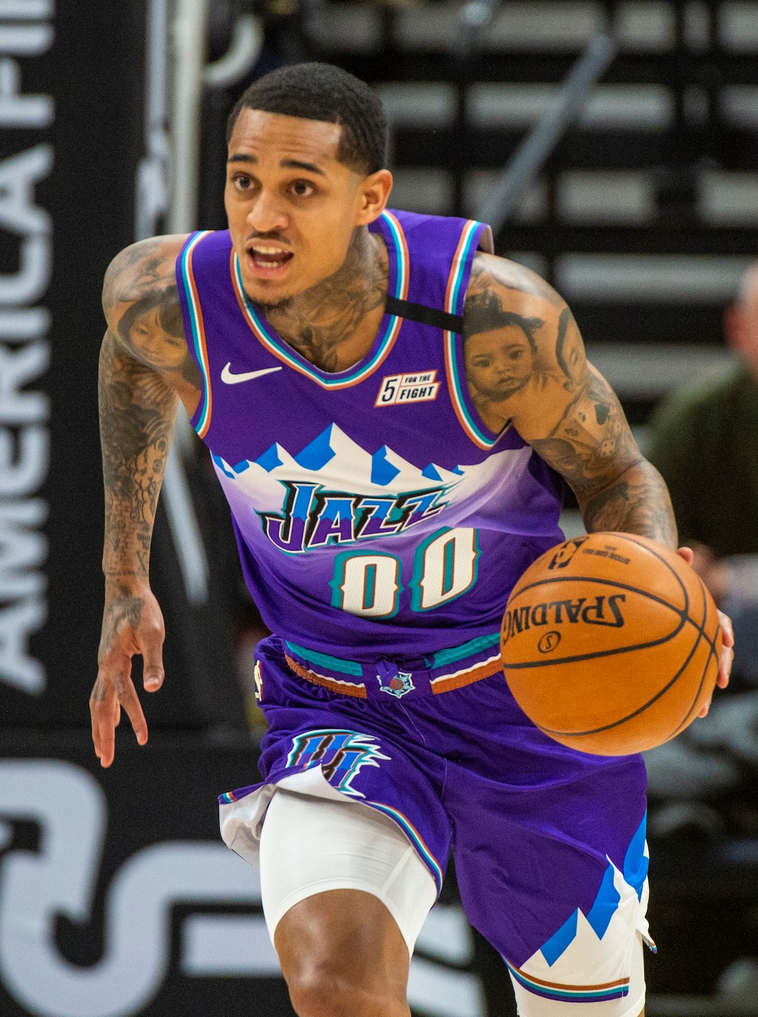 (Rick Egan  |  The Salt Lake Tribune)  Utah guard Jordan Clarkson (00) leads a fast break for the Jazz, in NBA action between the Utah Jazz and the New York Knicks, in Salt Lake City, Wednesday, Jan. 8, 2020.