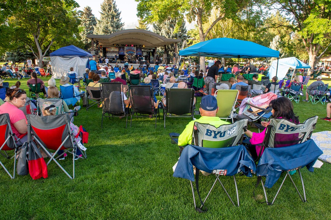 (Rick Egan  |  The Salt Lake Tribune)   Fans of classic rock listen to the music during the annual Geezerfest 2020, in Orem on Friday, Aug. 14, 2020.