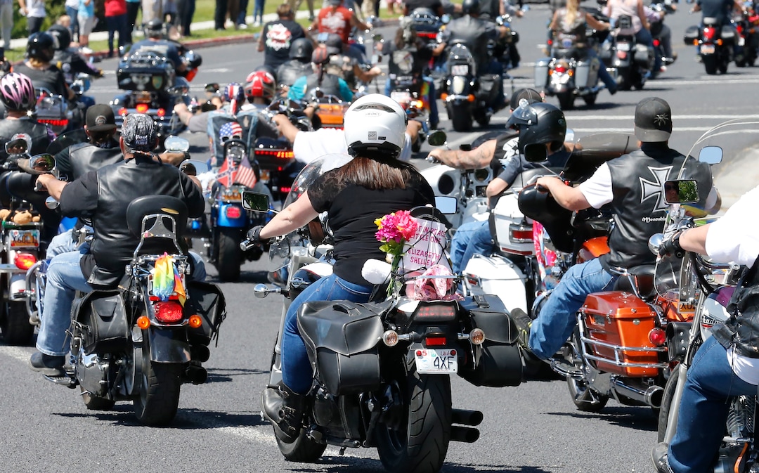 Riders join in a procession following services Tuesday, June 4, 2019, in Logan, Utah, for Elizabeth "Lizzy" Shelley, following services  for the  5-year-old girl who police say was taken from her home and killed by her uncle. Her uncle, Alex Whipple, is charged with killing her after his sister let him spend the night at the family's home, prosecutors said. Elizabeth "Lizzy" Shelley disappeared May 25 and was found dead less than a block from her home after a five-day search. (AP Photo/Rick Bowmer)