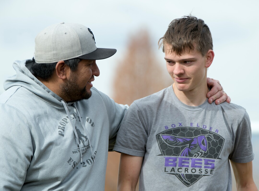 (Rick Egan | The Salt Lake Tribune) Box Elder lacrosse coach Juan Gaytan coaches the Bees during a tournament in Logan on Saturday, Nov. 3, 2018.
