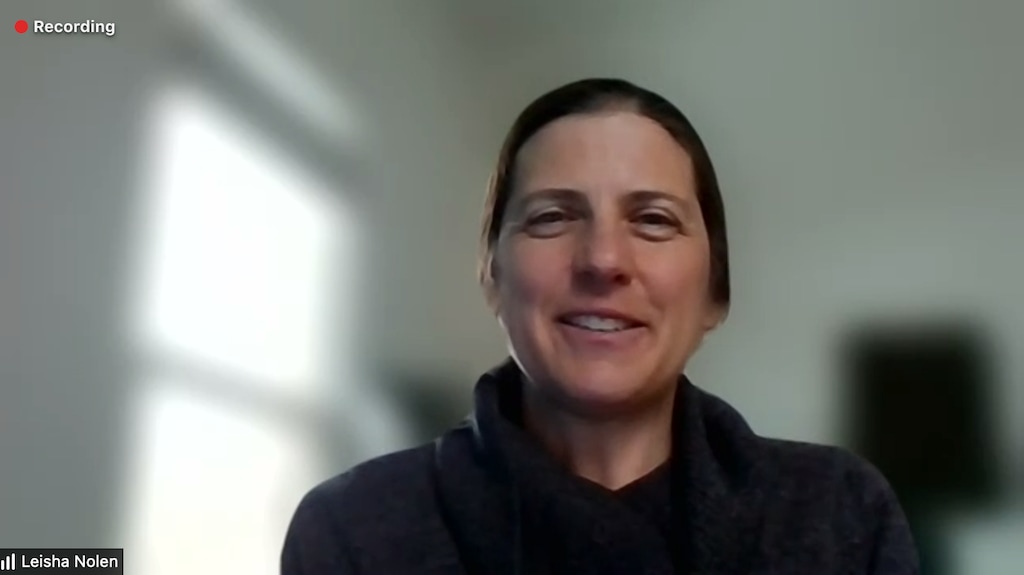 (Screenshot) Dr. Leisha Nolen, Utah's state epidemiologist, discusses the recent rise in COVID-19 cases in Utah over Zoom on Wednesday, Jan. 5, 2022.