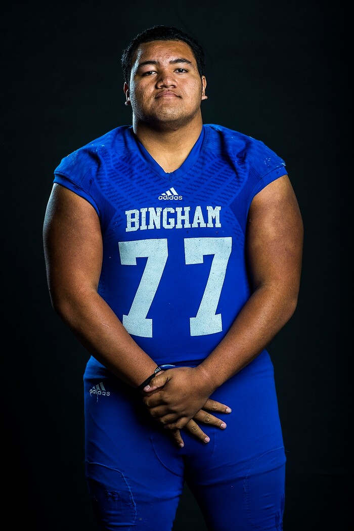 (Chris Detrick | The Salt Lake Tribune) Bingham's Simote Pepa poses for a portrait Friday, December 15, 2017.