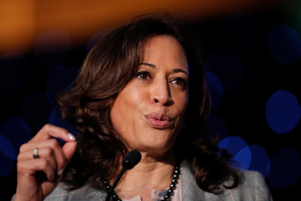 Democratic Presidential Candidate Sen. Kamala Harris, D-Calif., speaks at the Alpha Kappa Alpha Sorority South Central Regional Conference in New Orleans, Friday, April 19, 2019. (AP Photo/Gerald Herbert)
