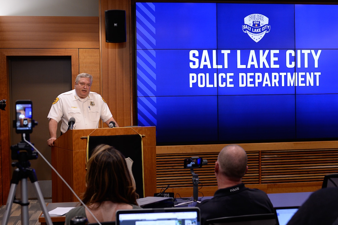 (Francisco Kjolseth  |  The Salt Lake Tribune)  Salt Lake City Assistant Police Chief Tim Doubt speaks at a press conference at the Public Safety Building in Salt Lake City on Tuesday, June 25, 2019, to give an update about missing 23-year-old MacKenzie Lueck.