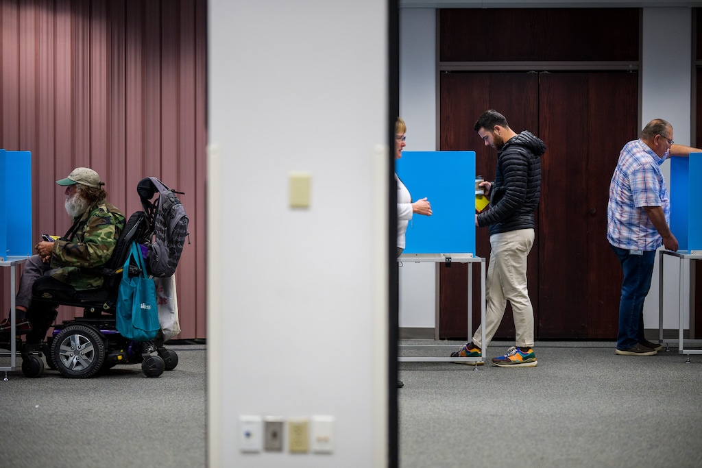 (Trent Nelson  |  The Salt Lake Tribune) Citizens vote at the Salt Lake County Government Center on Tuesday, Nov. 21, 2023.