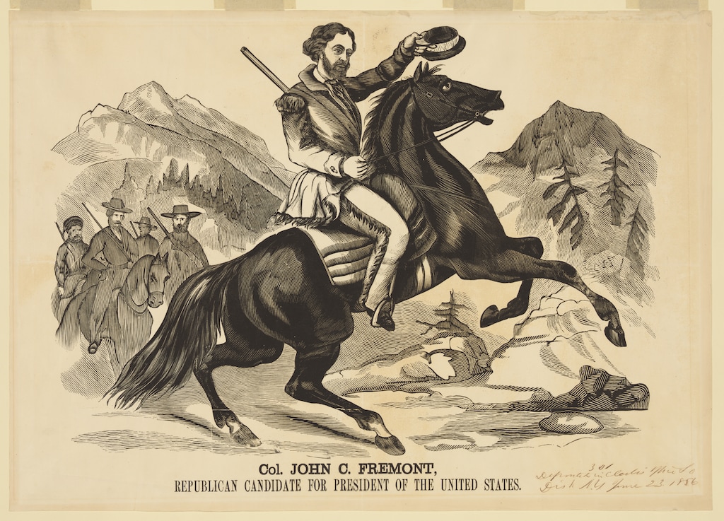(Library of Congress) An 1856 campaign poster supporting Col. John C. Frémont for the first Republican presidential nomination.