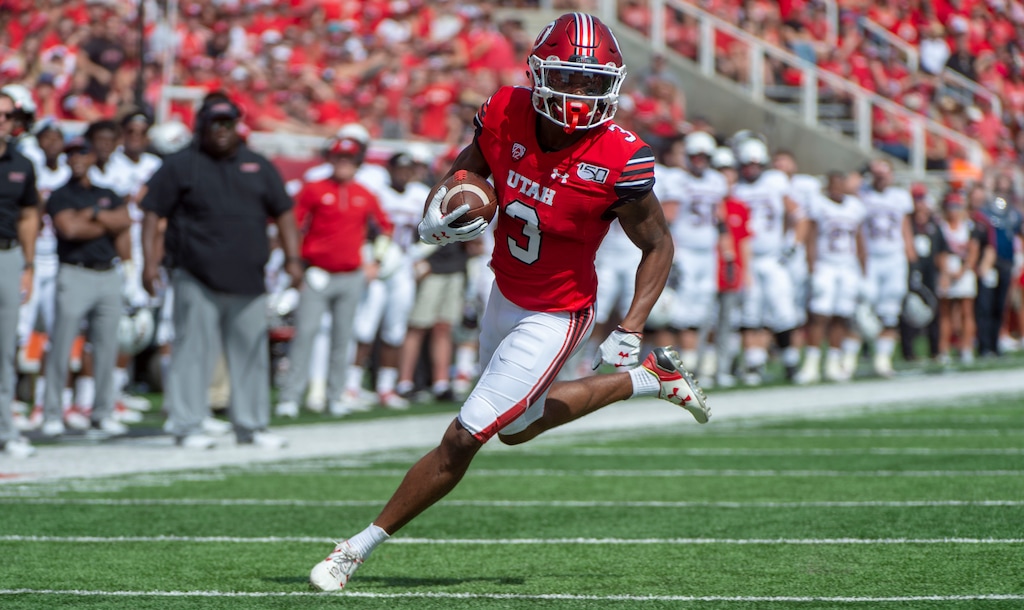 (Rick Egan  |  The Salt Lake Tribune) Utah receiver Demari Simpkins, shown scoring a rushing touchdown vs. Northern Illinois in September, leads the Utes with 14 receptions in six games.