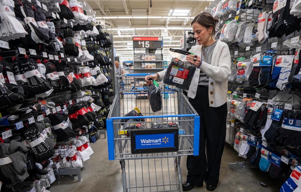 (Rick Egan | The Salt Lake Tribune) Channae Haller shops for underwear and socks to hand out to unsheltered Utahns at Liberty Park on Tuesday, March 4, 2025.