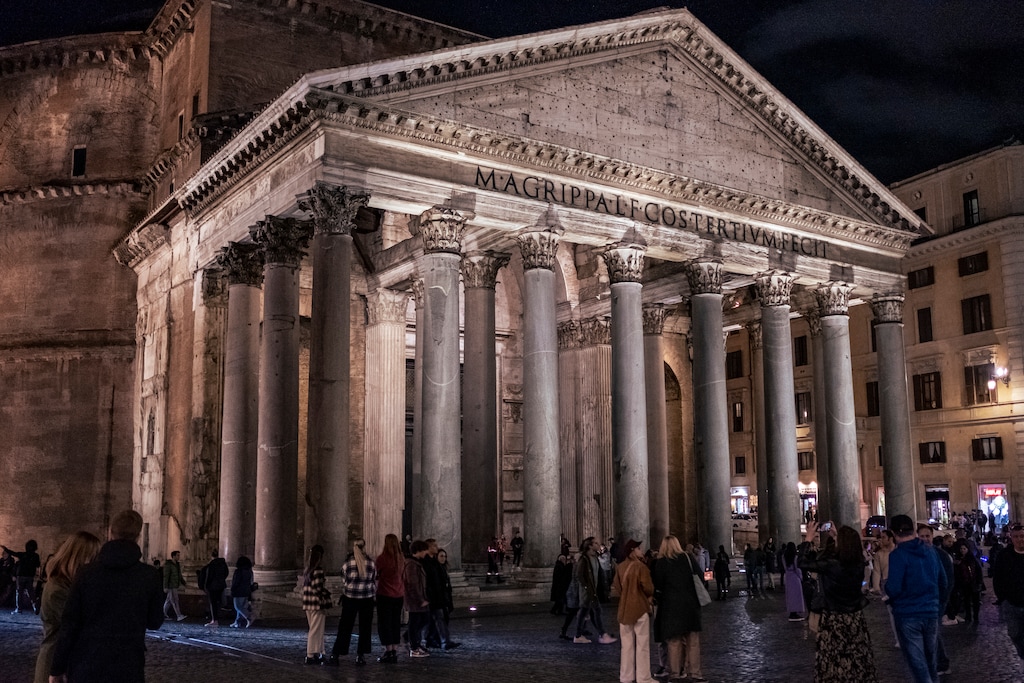 (Francesco Lastrucci | The New York Times) Visitors outside the Pantheon in Rome in 2022. Tribune columnist Gordon Monson wonders about human contributions that, like this iconic landmark, will stand the test of time.