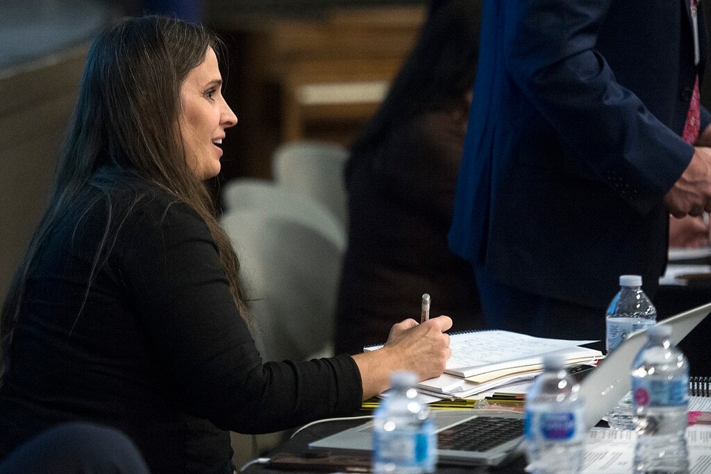 (Chris Detrick  |  Tribune file photo) Utah Republican Party Secretary Lisa Shepherd during the State Central Committee meeting at the Park City Library Saturday, November 4, 2017.