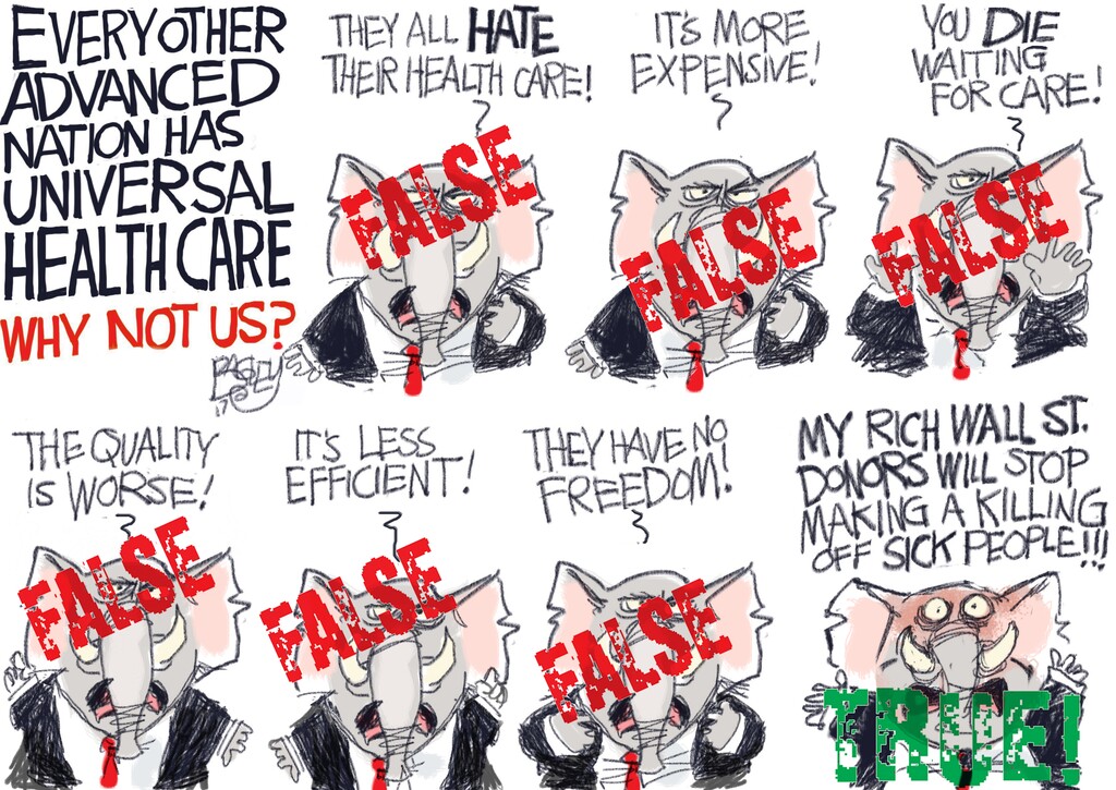 (Pat Bagley | The Salt Lake Tribune) This Pat Bagley cartoon, titled "Universal Care Canards," appears in The Salt Lake Tribune on Friday, Sept. 15, 2017.