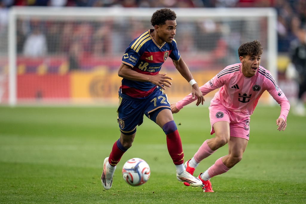 (Trent Nelson  |  The Salt Lake Tribune) Zavier Gozo as Real Salt Lake hosts Inter Miami, MLS soccer in Sandy on Wednesday, April 22, 2026.