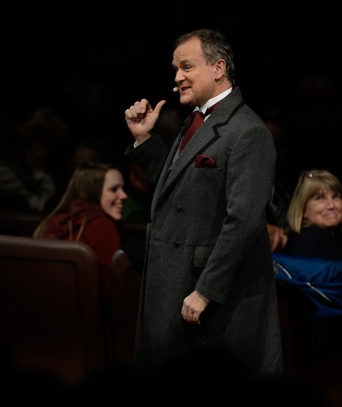 (Francisco Kjolseth  |  The Salt Lake Tribune)  The Mormon Tabernacle Choir Christmas extravaganza kicks off with Broadway star Sutton Foster and "Downton Abbey's" Hugh Bonneville at the Conference Center on Thursday, Dec. 14, 2017.