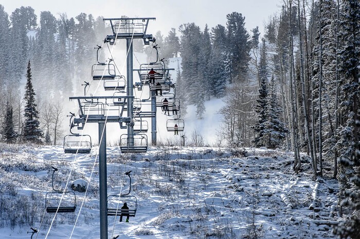 (Trent Nelson | The Salt Lake Tribune) Skiers at Solitude Mountain Resort, Thursday December 21, 2017.