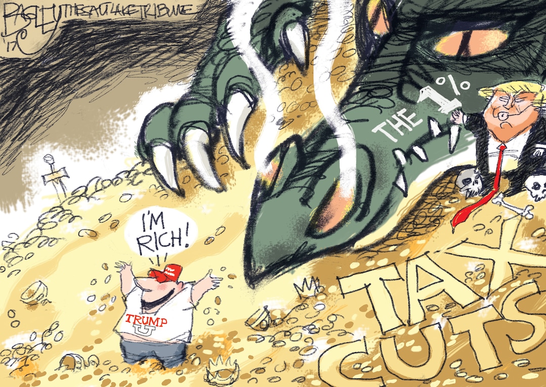 (Pat Bagley | The Salt Lake Tribune) This Pat Bagley cartoon, titled "Dragon's Tax Horde," appears in The Salt Lake Tribune on Thursday, Nov. 9, 2017.